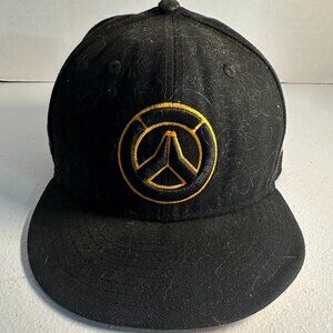 Blizzard Official Overwatch Logo Black Gold Men's 7 3/8 Truckers Hat Cap 59FIFTY